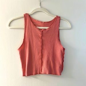 Pink cropped tank top. Size: Small. Brand: American Eagle